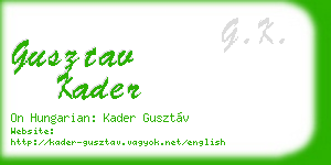 gusztav kader business card
